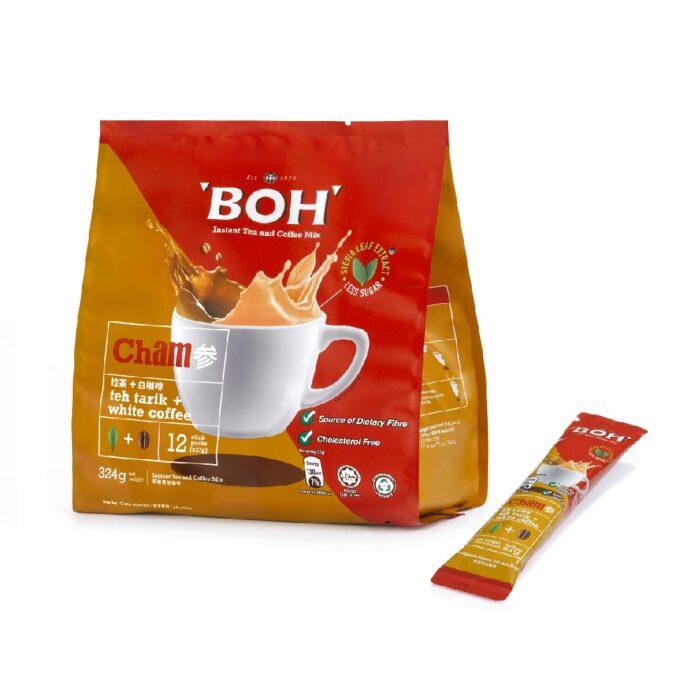 BOH CHAM (Teh Tarik + White Coffee) with Stick Pack